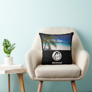 Coussin Silhouette de dauphin Monogramme Photo
