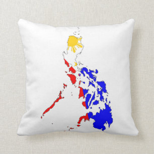 Coussin silhouette de forme de carte de drapeau de pays de