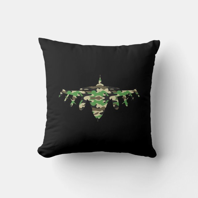 Coussin Silhouette de l'avion de camouflage Military Jet (Recto)
