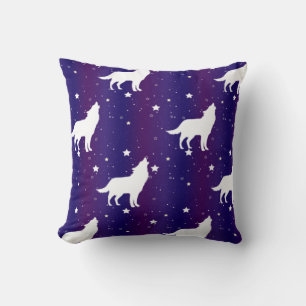 Coussin Silhouette de Loup Nuit Étoilée Galaxie Amoureux U