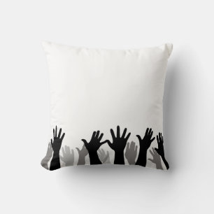 Coussin Silhouette de mains levées, levée de main, protest