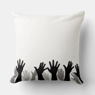 Coussin Silhouette de mains levées, main levée, protestati