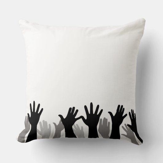 Coussin Silhouette de mains levées, main levée, protestati (Recto)