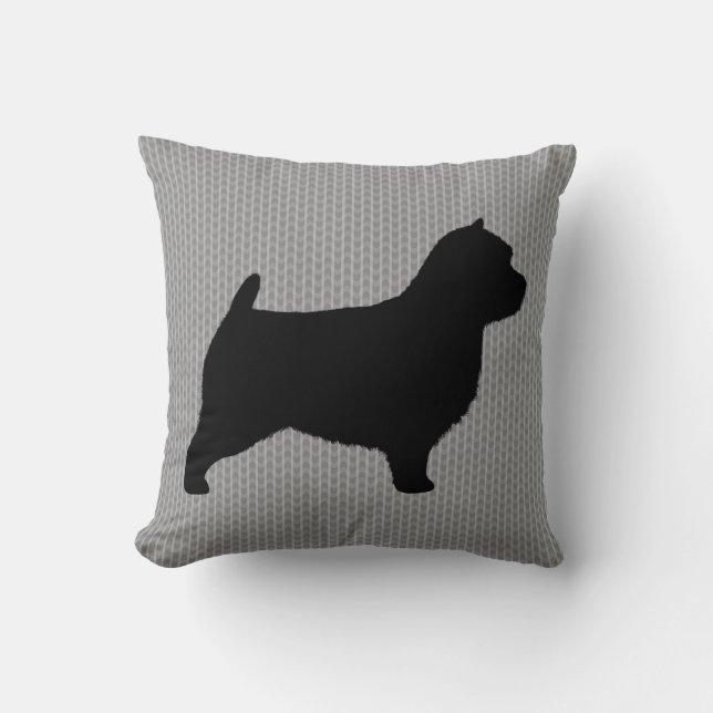 Coussin Silhouette de Norwich Terrier (Recto)