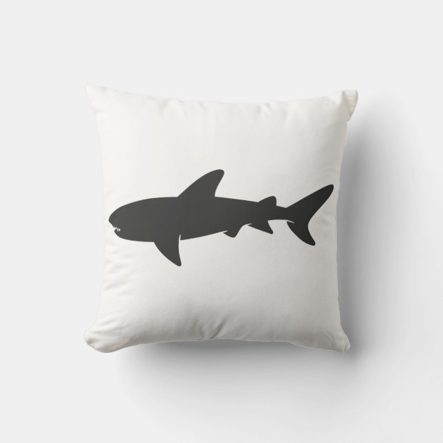 Coussin Silhouette de requin - Choisir la couleur arrière  (Recto)