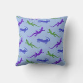 Coussin Silhouette de salamandre vive en bleu (Verso)