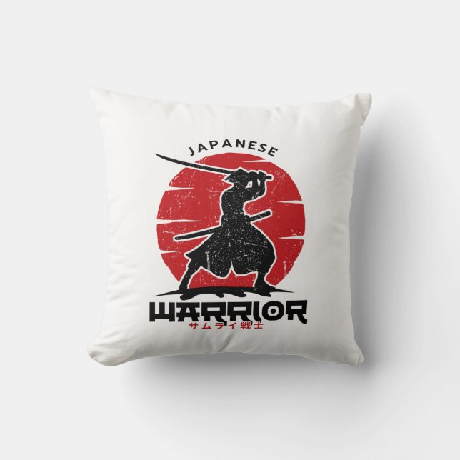 Coussin silhouette de samouraï japonais (Recto)