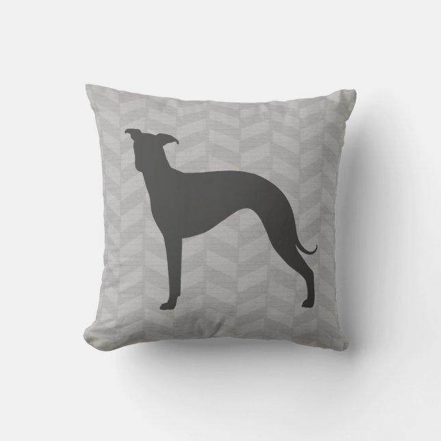Coussin Silhouette d'Iggy Dog Herringbone (Recto)