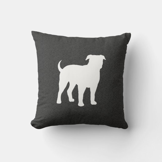 Coussin Silhouette du Bulldog américain (Recto)
