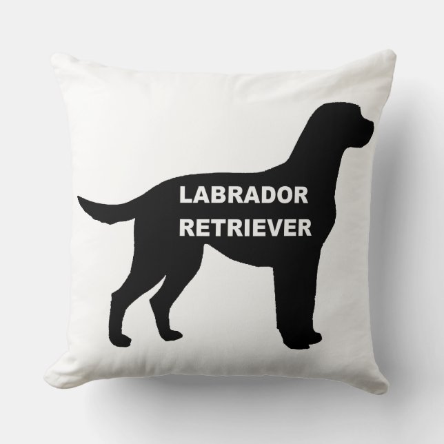 Coussin Silhouette du nom du Labrador (Recto)