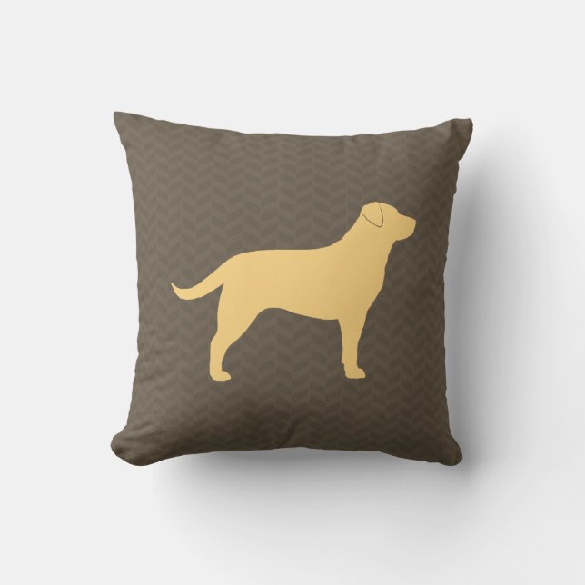 Coussin Silhouette du trieur du Labrador jaune| Race de ch (Recto)