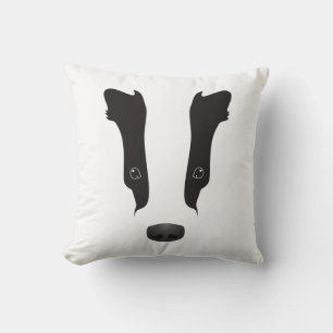Coussin Silhouette du visage du Badger