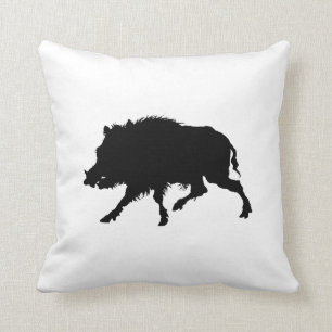 Coussin Silhouette élégante de sanglier ou de porc sauva