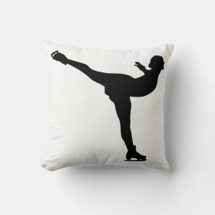 Coussin Silhouette femme patine sur glace