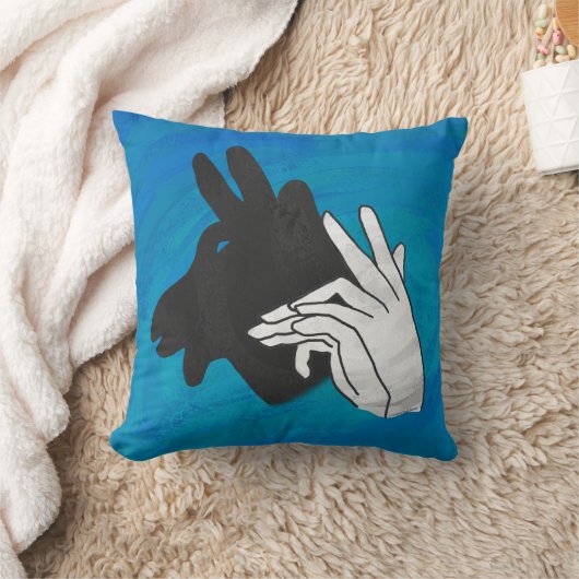 Coussin Silhouette main Billy Chèvre bleu (Couverture)