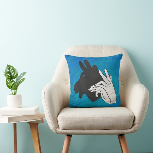 Coussin Silhouette main Billy Chèvre bleu (Chaise)