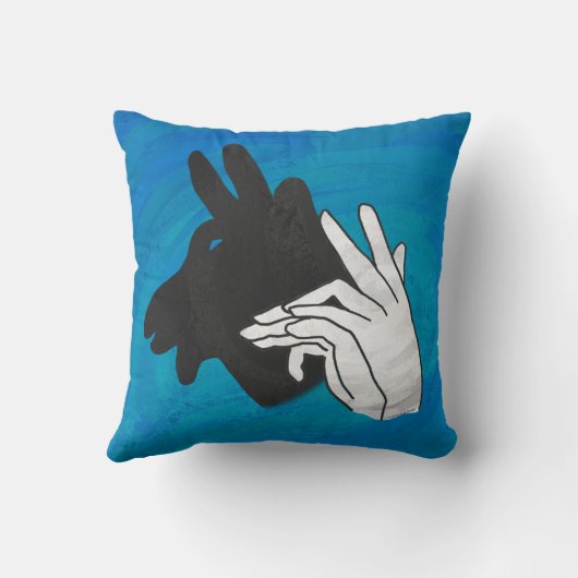 Coussin Silhouette main Billy Chèvre bleu (Verso)