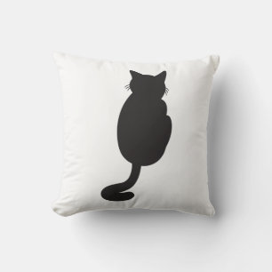 Coussin Silhouette minimaliste de chat noir