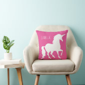 Coussin Silhouette pourpre rose personnalisée de licorne (Chaise)