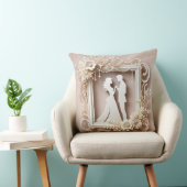 Coussin Silhouette romantique d'un couple (Chaise)