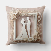 Coussin Silhouette romantique d'un couple (Verso)