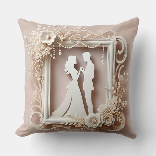 Coussin Silhouette romantique d'un couple (Recto)