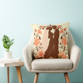 Coussin Silhouette romantique d'un couple (Chaise)