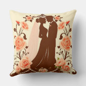 Coussin Silhouette romantique d'un couple (Verso)