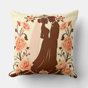 Coussin Silhouette romantique d'un couple
