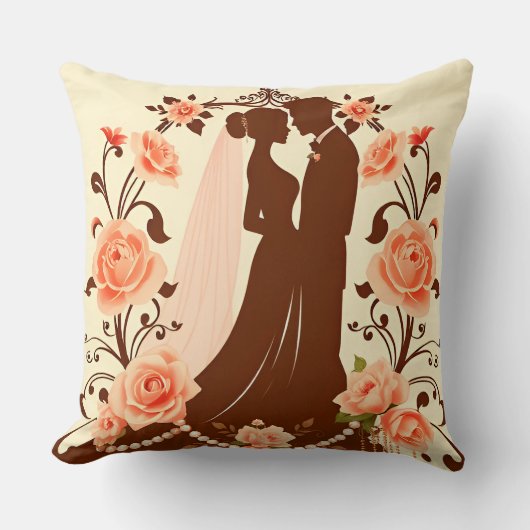 Coussin Silhouette romantique d'un couple (Recto)