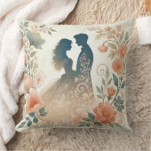 Coussin Silhouette romantique d'un couple (Couverture)