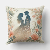 Coussin Silhouette romantique d'un couple (Verso)