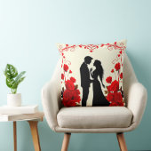 Coussin Silhouette romantique d'un couple (Chaise)