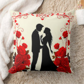 Coussin Silhouette romantique d'un couple (Couverture)