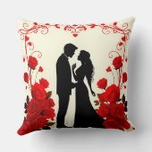 Coussin Silhouette romantique d'un couple (Verso)