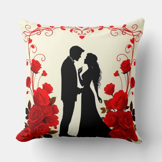 Coussin Silhouette romantique d'un couple (Recto)