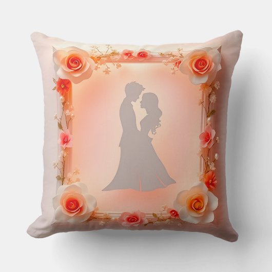 Coussin Silhouette romantique d'un couple (Recto)