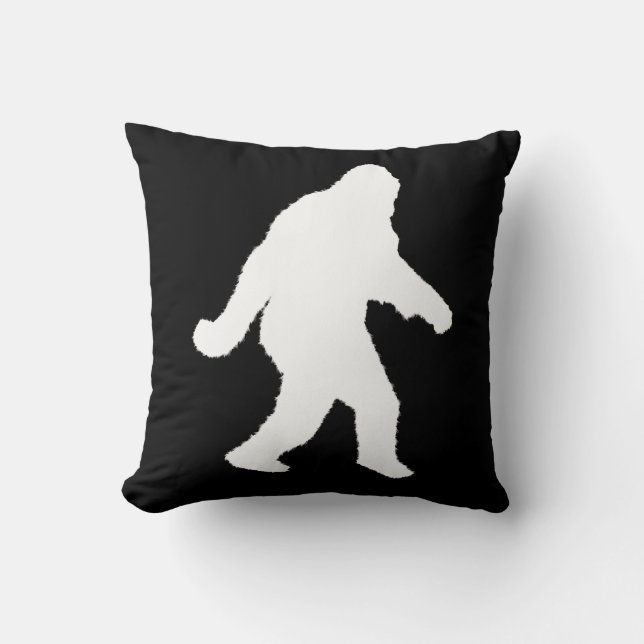 Coussin Silhouette Sasquatch Blanc Pour Arrière - plans So (Recto)