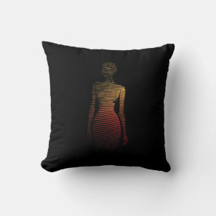 Coussin Silhouette stylisée de la femme - Art de ligne dég