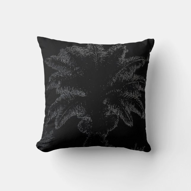 Coussin Silhouette tropicale de palmier de l'industrie (Recto)