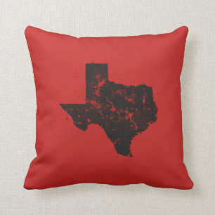 Coussin Silhouette vintage de carte d'état du Texas
