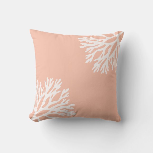 Coussin Silhouettes de corail de mer (corail léger) (Recto)