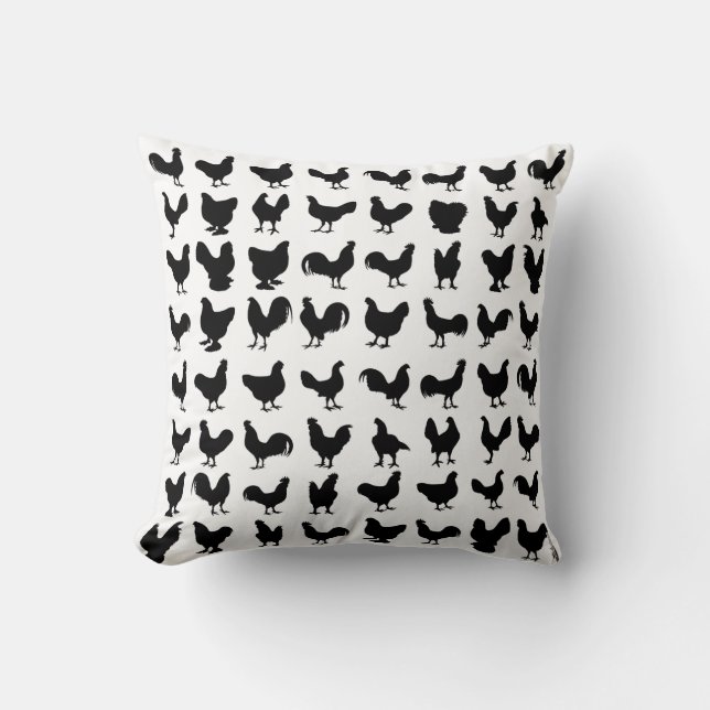 Coussin Silhouettes de poulet (Recto)