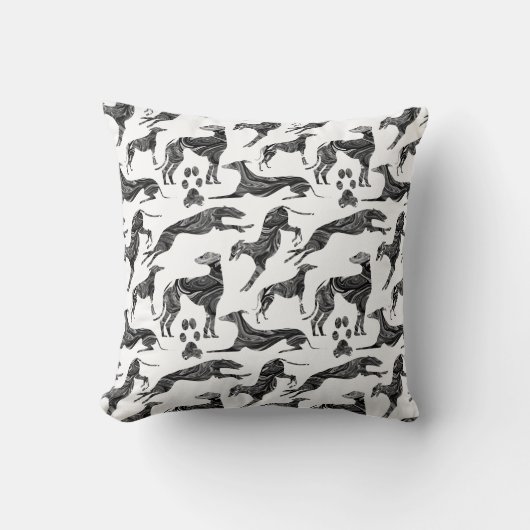 Coussin Silhouettes en marbre gris Greyhound (Recto)