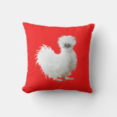 Coussin Silly Silkie Chicken on Red (Recto)