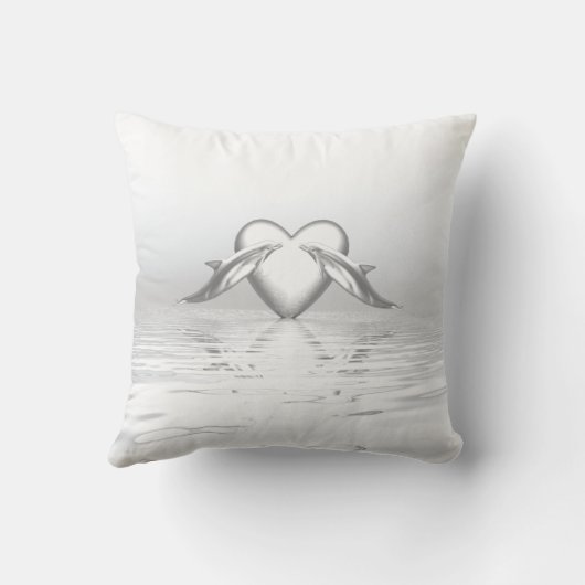 Coussin Silver Anniversary Dolphins et Heart (Verso)