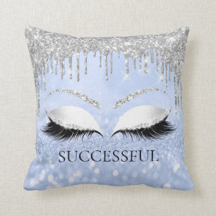 Coussin Silver Grey Eyelashes Parties scintillant Nom de l