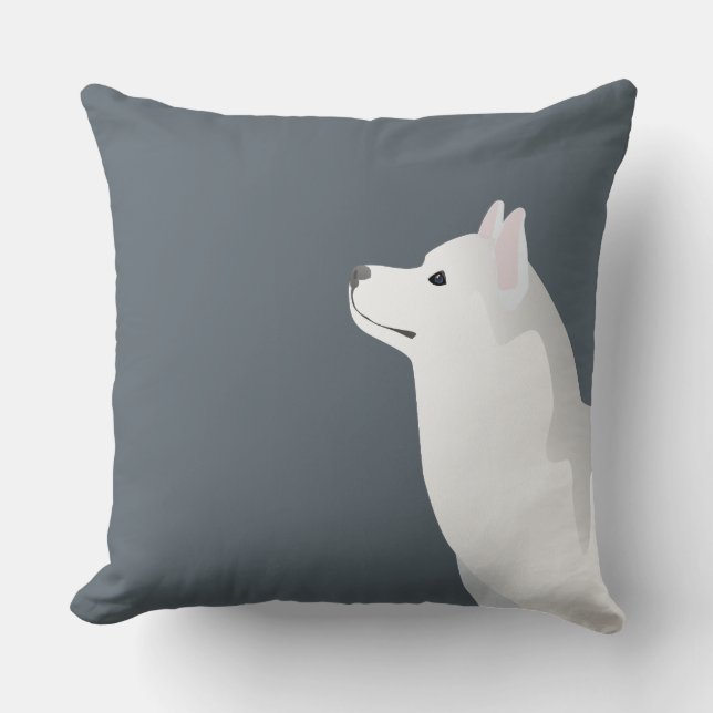 Coussin Silver Siberian Husky Basic race personnalisable (Recto)