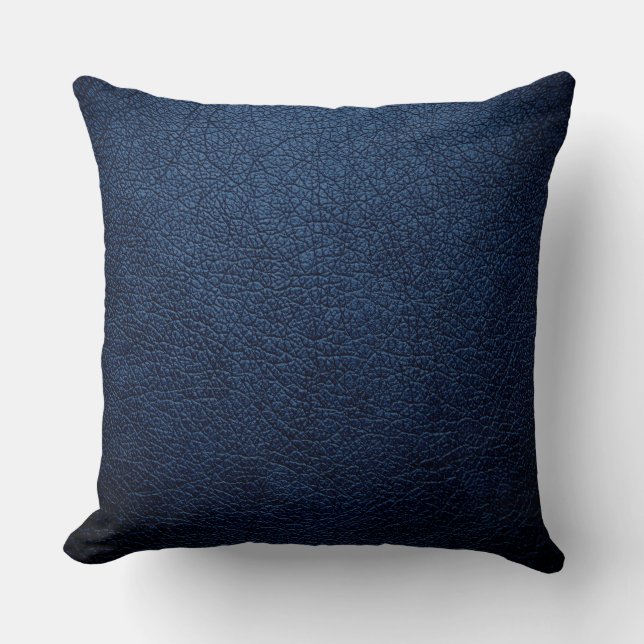 Coussin Simili cuir élégant bleu-foncé (Recto)