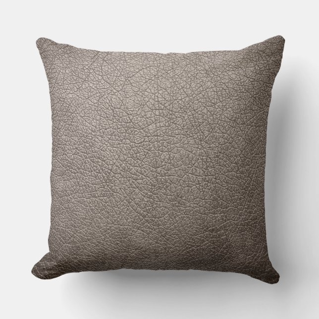 Coussin Simili cuir élégant gris (Recto)